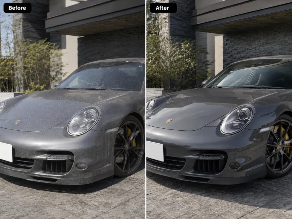 ウォーターレス洗車のBefore After 1