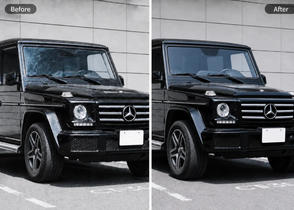 ウォーターレス洗車のBefore / After